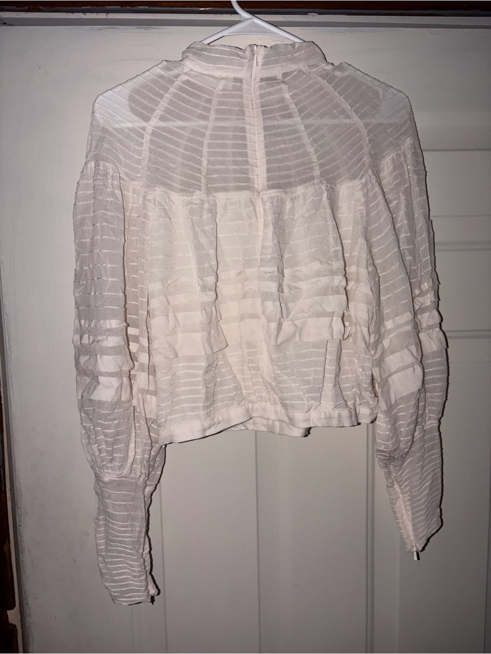 Zimmermann cropped blouse in white/ecru, - Picture 2 of 6